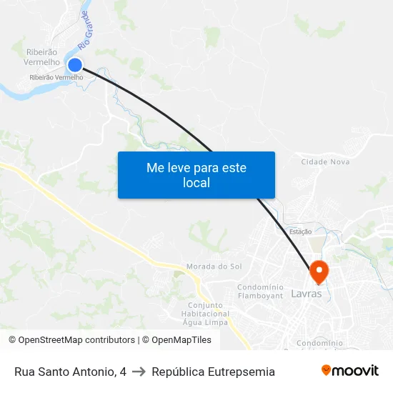 Rua Santo Antonio, 4 to República Eutrepsemia map