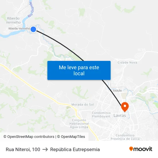 Rua Niteroi, 100 to República Eutrepsemia map