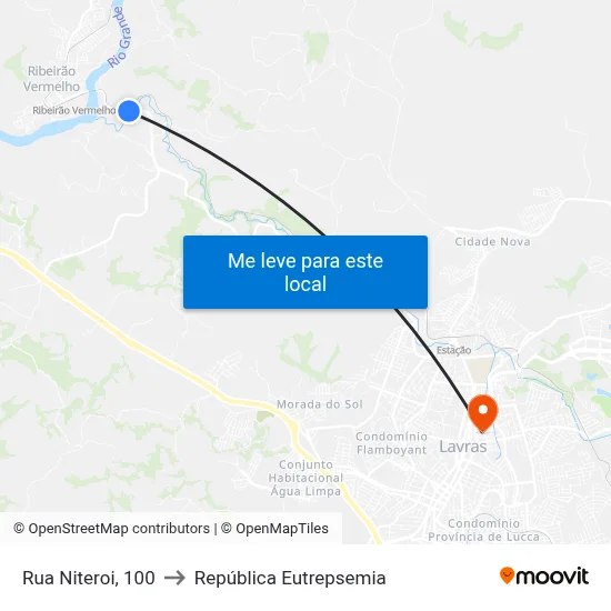 Rua Niteroi, 100 to República Eutrepsemia map