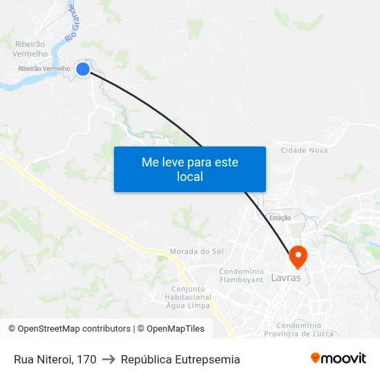 Rua Niteroi, 170 to República Eutrepsemia map