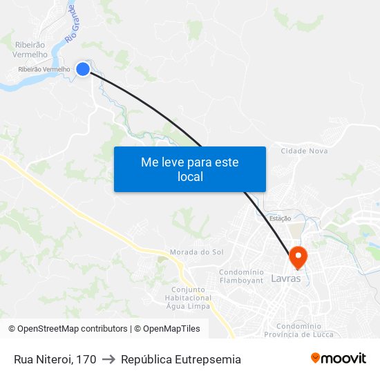 Rua Niteroi, 170 to República Eutrepsemia map