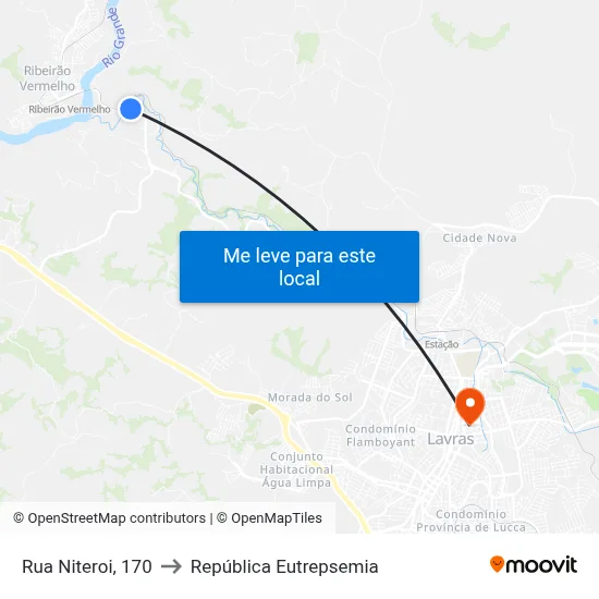 Rua Niteroi, 170 to República Eutrepsemia map