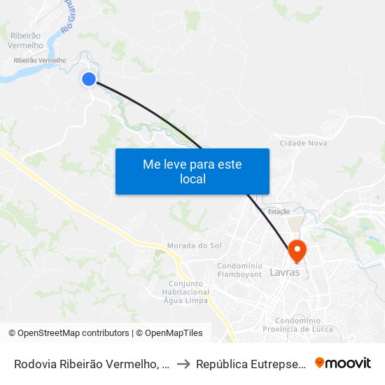 Rodovia Ribeirão Vermelho, 112 to República Eutrepsemia map