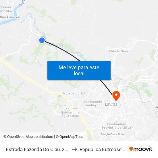 Estrada Fazenda Do Ciau, 2480 to República Eutrepsemia map