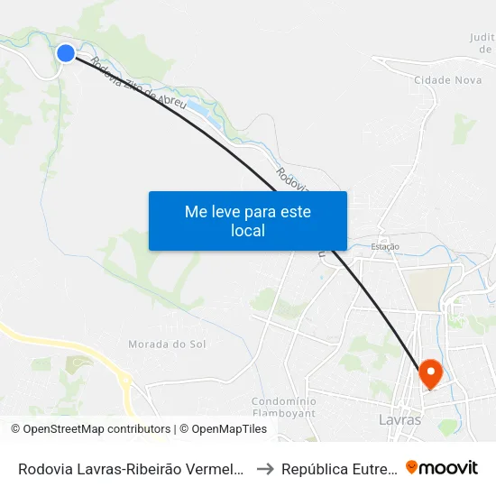Rodovia Lavras-Ribeirão Vermelho, 13 | Nutrili to República Eutrepsemia map
