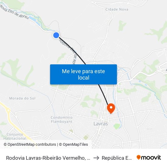 Rodovia Lavras-Ribeirão Vermelho, 5 | Sn Concretos E Britas to República Eutrepsemia map