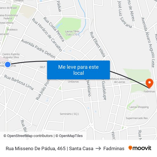 Rua Misseno De Pádua, 465 | Santa Casa to Fadminas map