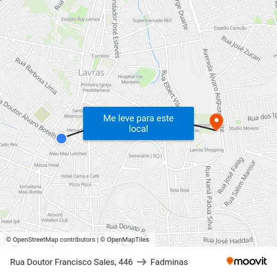 Rua Doutor Francisco Sales, 446 to Fadminas map