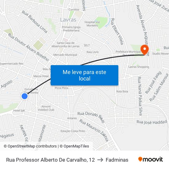 Rua Professor Alberto De Carvalho, 12 to Fadminas map