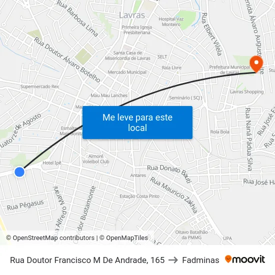 Rua Doutor Francisco M De Andrade, 165 to Fadminas map