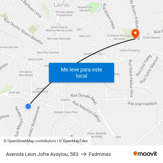 Avenida Léon Jofre Avayiou, 583 to Fadminas map