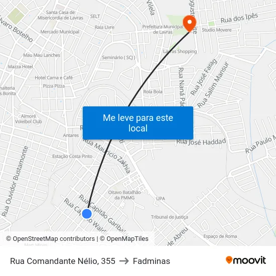 Rua Comandante Nélio, 355 to Fadminas map
