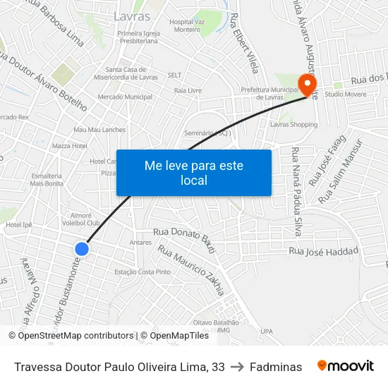 Travessa Doutor Paulo Oliveira Lima, 33 to Fadminas map