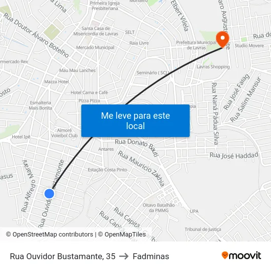 Rua Ouvidor Bustamante, 35 to Fadminas map