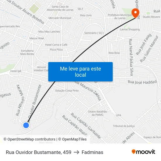 Rua Ouvidor Bustamante, 459 to Fadminas map