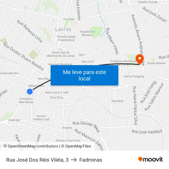 Rua José Dos Réis Viléla, 3 to Fadminas map