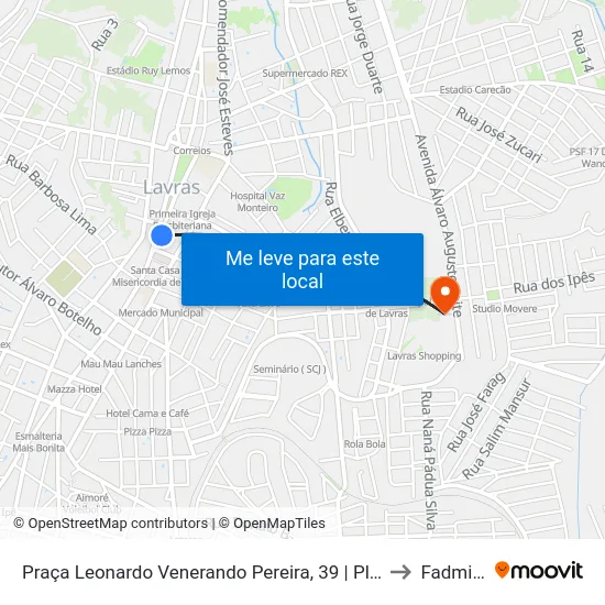 Praça Leonardo Venerando Pereira, 39 | Planeta Shake to Fadminas map