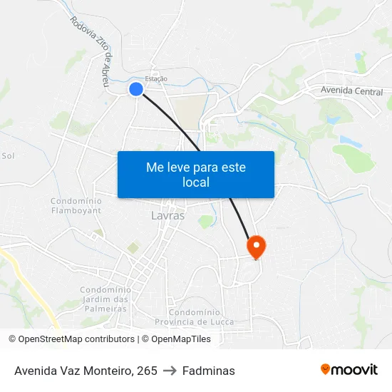 Avenida Vaz Monteiro, 265 to Fadminas map