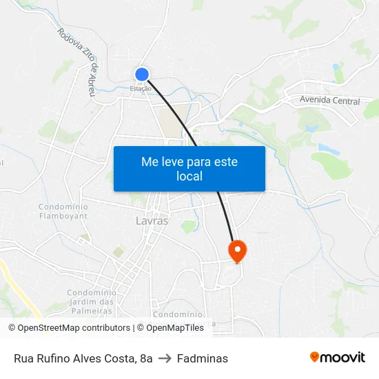 Rua Rufino Alves Costa, 8a to Fadminas map