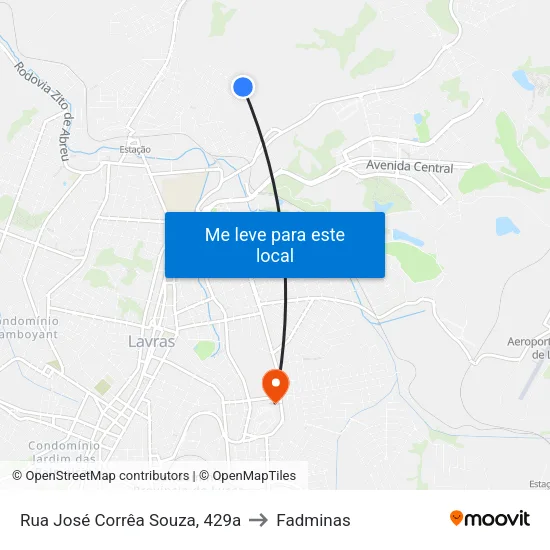 Rua José Corrêa Souza, 429a to Fadminas map