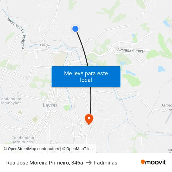 Rua José Moreira Primeiro, 346a to Fadminas map