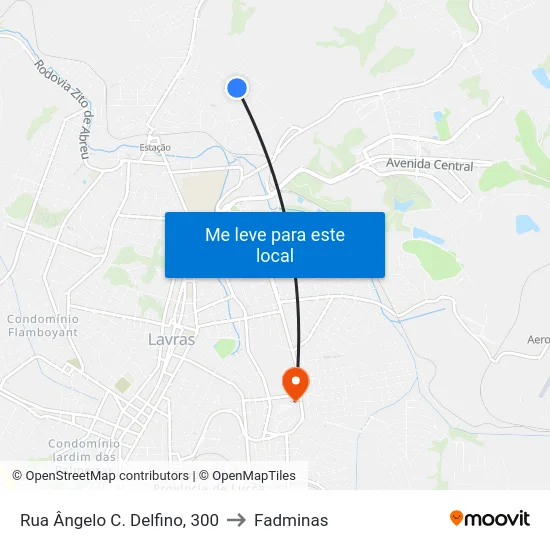 Rua Ângelo C. Delfino, 300 to Fadminas map