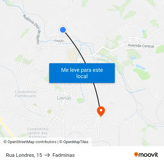 Rua Londres, 15 to Fadminas map