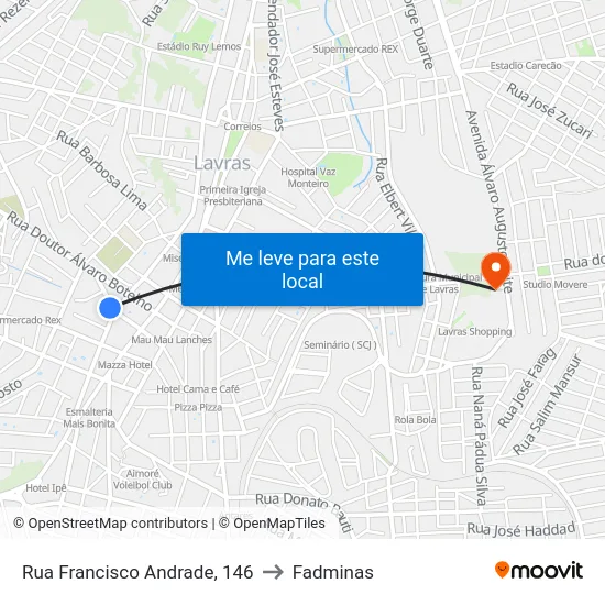 Rua Francisco Andrade, 146 to Fadminas map