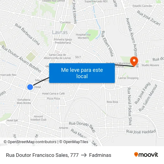 Rua Doutor Francisco Sales, 777 to Fadminas map