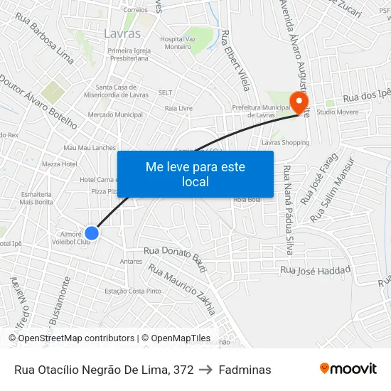 Rua Otacílio Negrão De Lima, 372 to Fadminas map