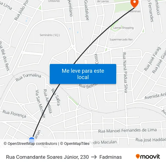 Rua Comandante Soares Júnior, 230 to Fadminas map