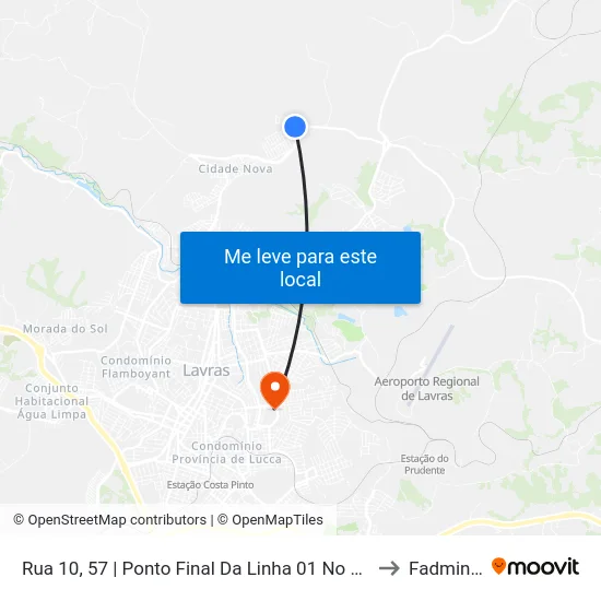 Rua 10, 57 | Ponto Final Da Linha 01 No Cohab to Fadminas map