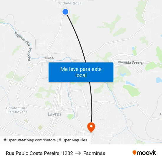 Rua Paulo Costa Pereira, 1232 to Fadminas map