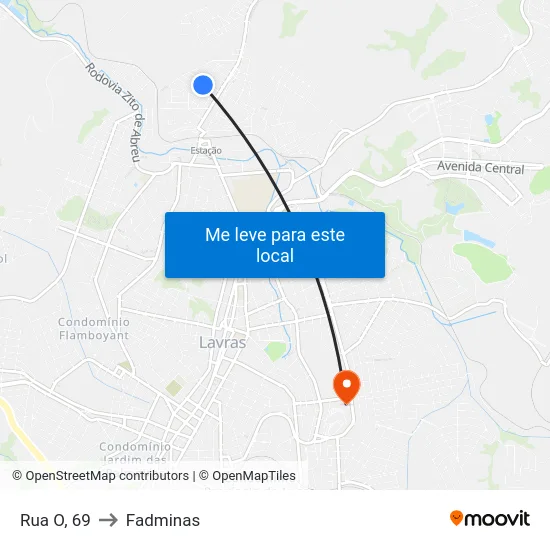 Rua O, 69 to Fadminas map