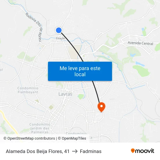 Alameda Dos Beija Flores, 41 to Fadminas map