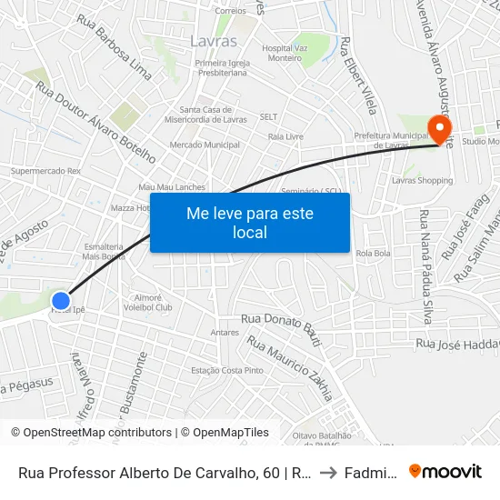 Rua Professor Alberto De Carvalho, 60 | Rodoviária to Fadminas map