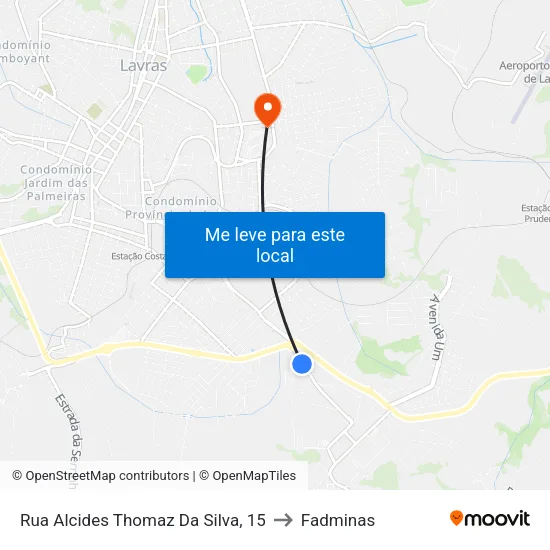 Rua Alcides Thomaz Da Silva, 15 to Fadminas map