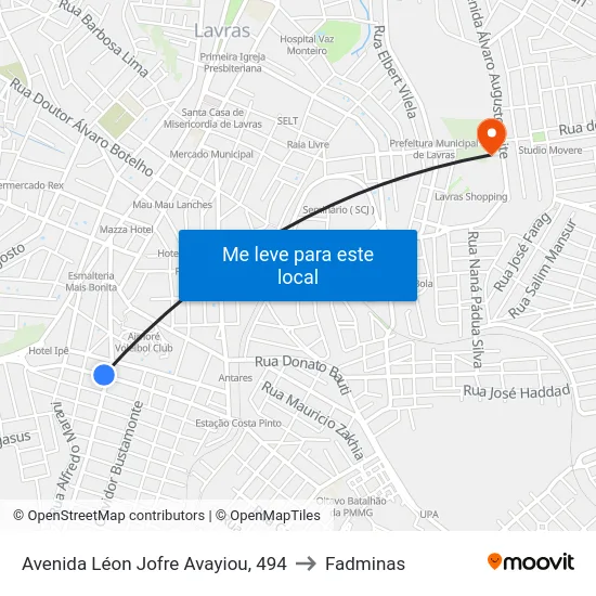 Avenida Léon Jofre Avayiou, 494 to Fadminas map