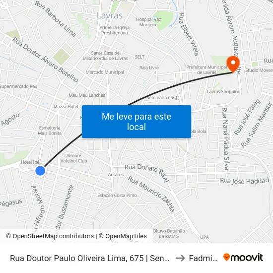Rua Doutor Paulo Oliveira Lima, 675 | Sentido Centro to Fadminas map