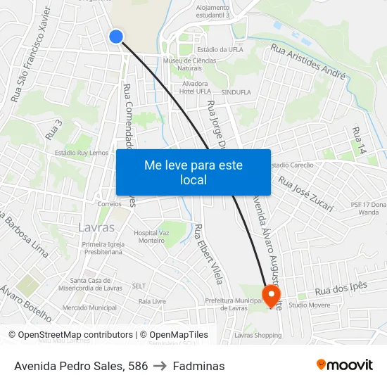 Avenida Pedro Sales, 586 to Fadminas map