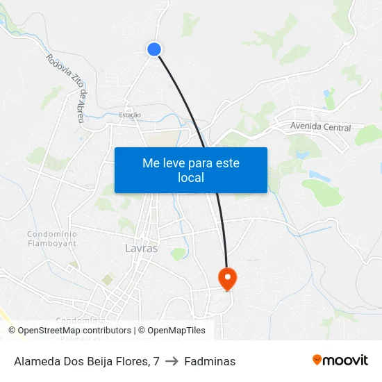 Alameda Dos Beija Flores, 7 to Fadminas map