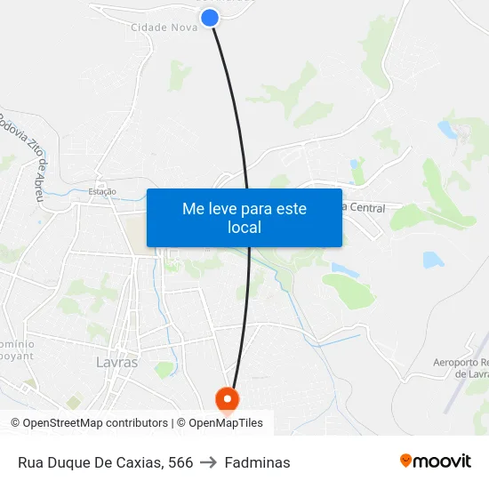 Rua Duque De Caxias, 566 to Fadminas map