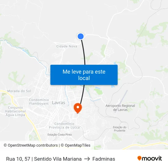 Rua 10, 57 | Sentido Vila Mariana to Fadminas map