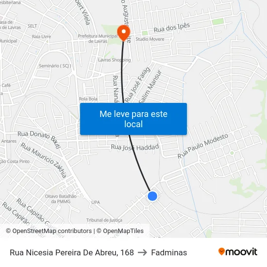 Rua Nicesia Pereira De Abreu, 168 to Fadminas map