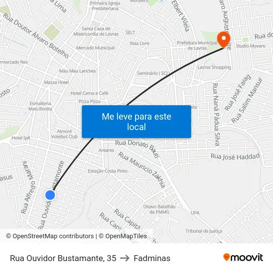 Rua Ouvidor Bustamante, 35 to Fadminas map