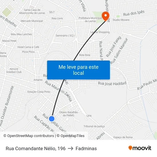 Rua Comandante Nélio, 196 to Fadminas map