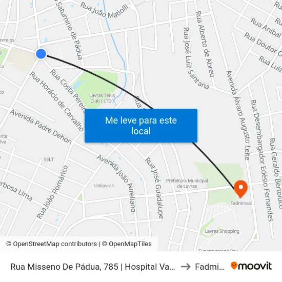 Rua Misseno De Pádua, 785 | Hospital Vaz Monteiro to Fadminas map