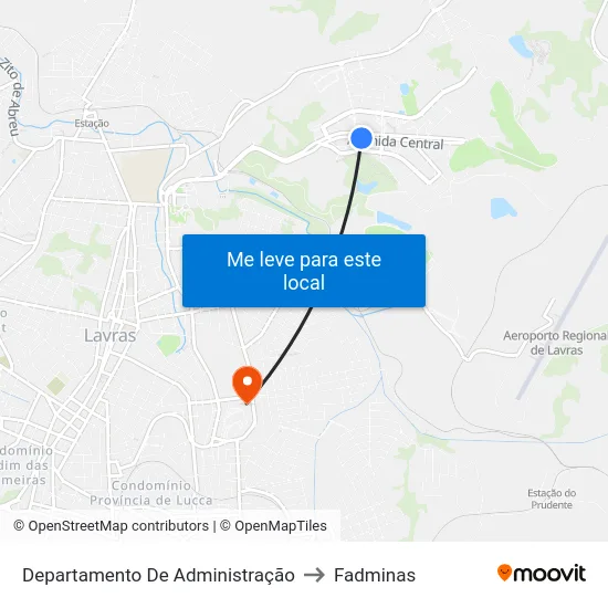 Departamento De Administração to Fadminas map