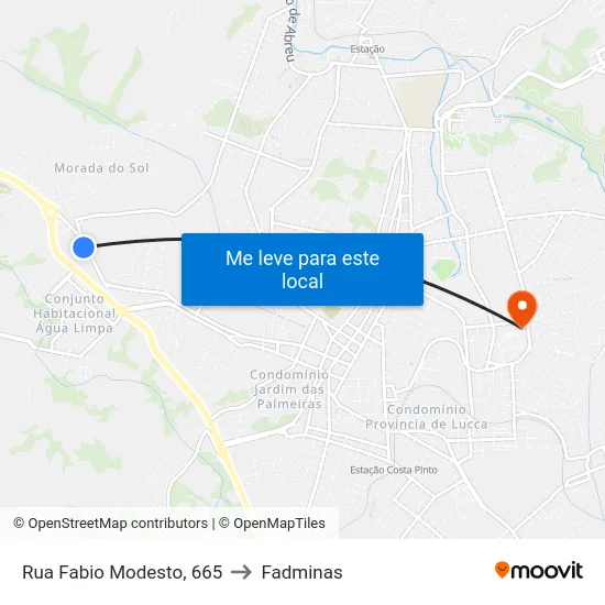 Rua Fabio Modesto, 665 to Fadminas map