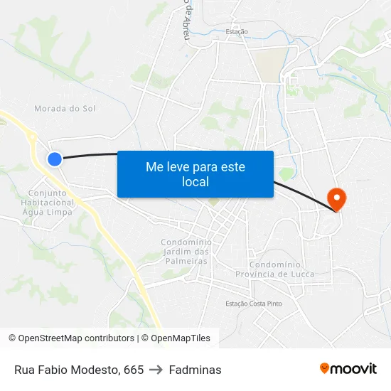 Rua Fabio Modesto, 665 to Fadminas map